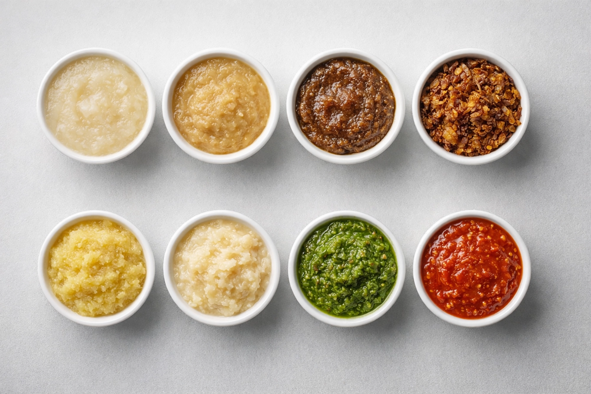 Ready to Cook Vegetable Base including onion puree, ginger paste, garlic paste and chilli paste solutions